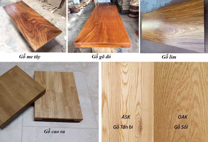 Các loại gỗ tự nhiên thường dùng làm bàn ghế ăn